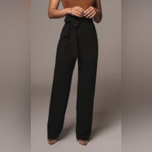 JLUXLABEL Black Pants w Tie Belt - BRAND NEW WITH TAGS